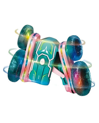 RC Stunt Car Toy with 360° Flips, LED Lights, Double-Sided Driving & Rechargeable Battery