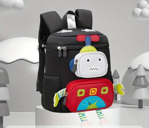 new Robot 3D Print School Bag and College Bag for Student, Multipurpose Bagpack, Orthopaedic Lightweight School Bag, Travel Bag, Picnic Bag.