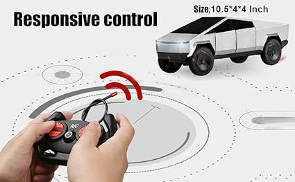 Rush RC Tesla Cybertruck for Kids – High Speed 1:14 Scale Car with Lights, 2.4GHz Remote & All-Terrain Tires