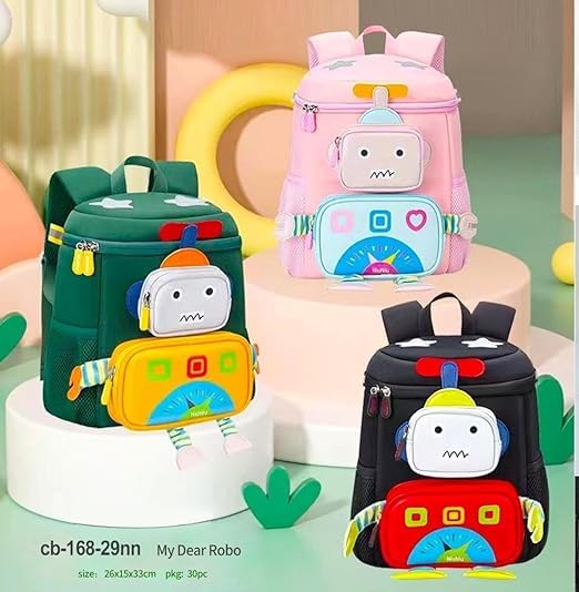 new Robot 3D Print School Bag and College Bag for Student, Multipurpose Bagpack, Orthopaedic Lightweight School Bag, Travel Bag, Picnic Bag.