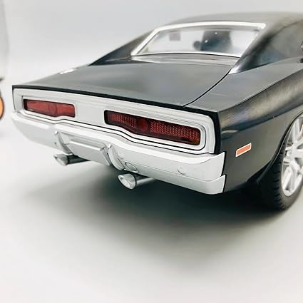 Fast & Furious 1970 Dodge RC Muscle Car – High Speed, Glossy Black with Lights & Openable Doors