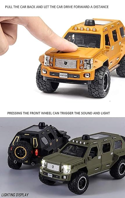 G-Patton Big Daddy SUV – Die-Cast Pull Back Car with Lights & Sound (1:24 Scale)