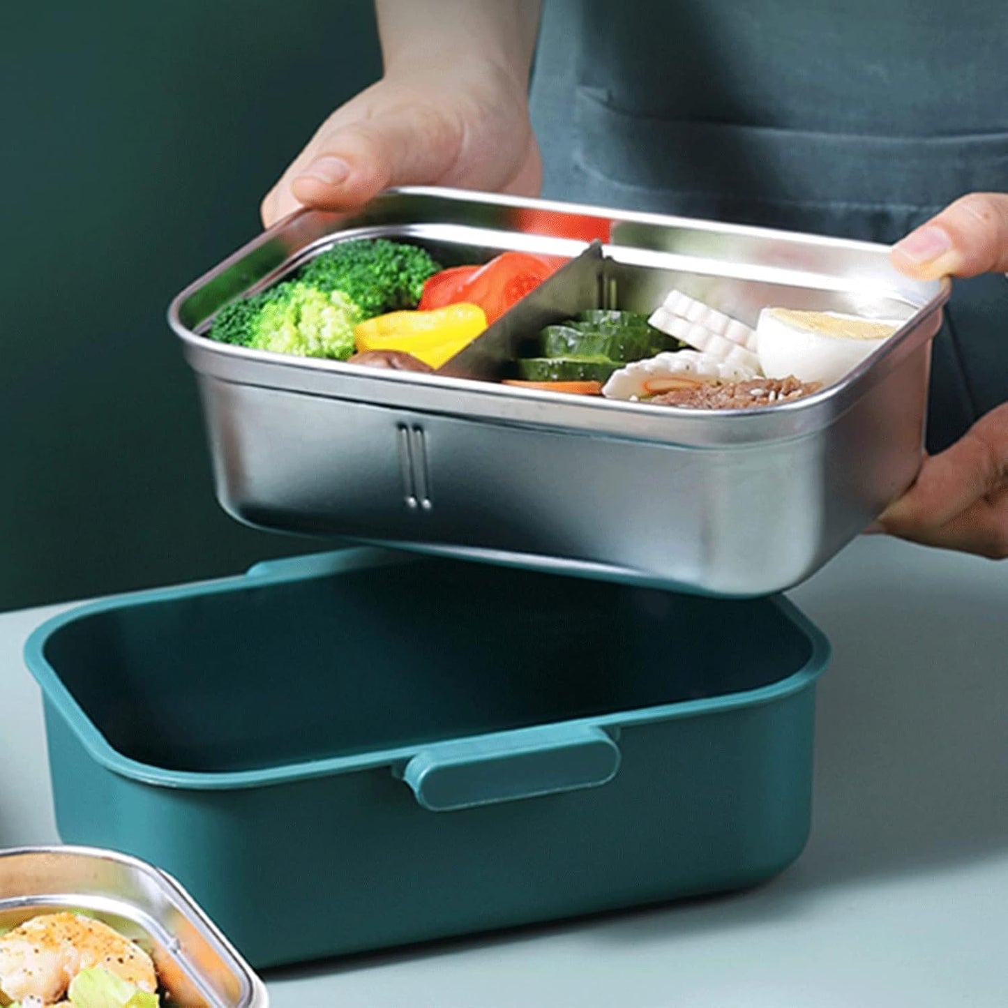 Lunch Box with Spoon, Fork & Chopsticks