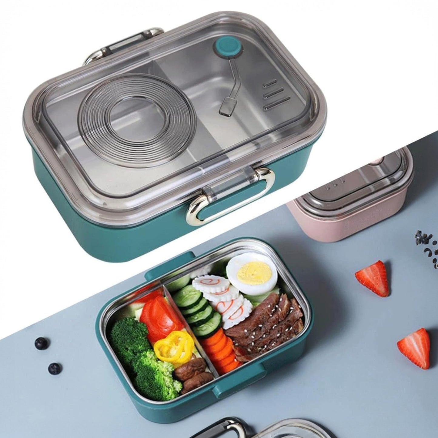 Lunch Box with Spoon, Fork & Chopsticks