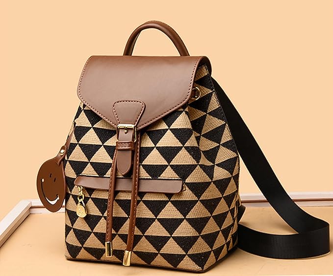 PU Leather Shoulder Backpack For Women's