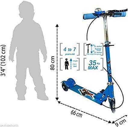 Kid Fordable 3 Wheeler Cycle Height Adjustable Scooter Runner Ride On
