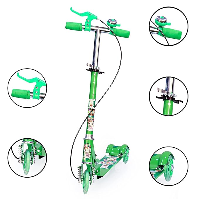 Kid Fordable 3 Wheeler Cycle Height Adjustable Scooter Runner Ride On