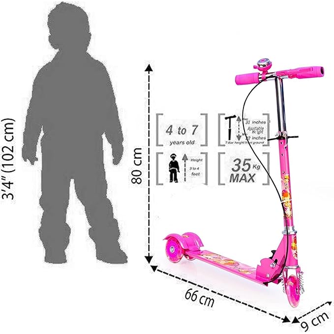 Kid Fordable 3 Wheeler Cycle Height Adjustable Scooter Runner Ride On