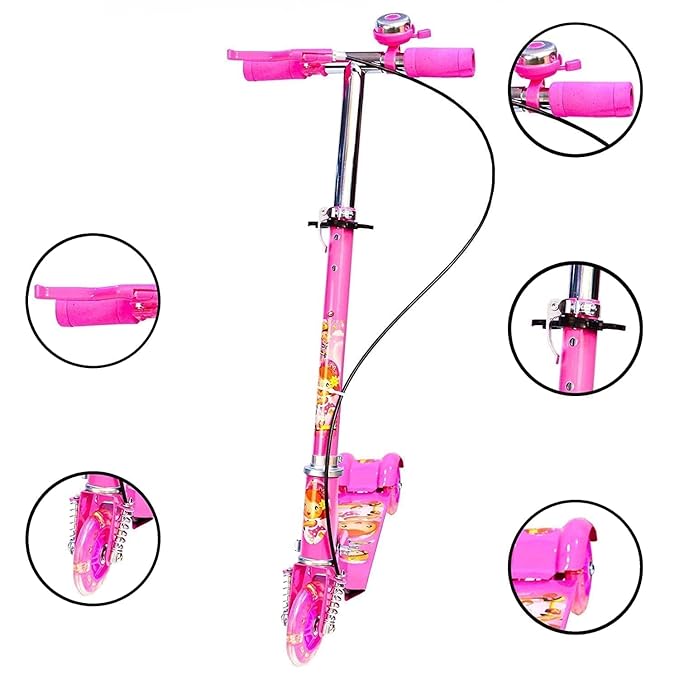 Kid Fordable 3 Wheeler Cycle Height Adjustable Scooter Runner Ride On
