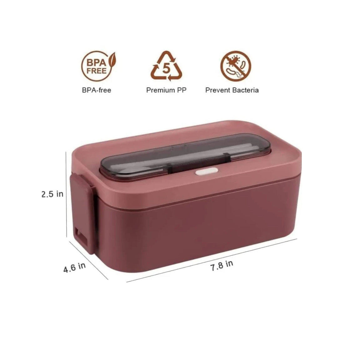 2-Layer Stackable Lunch Box Container with Tray Cutlery