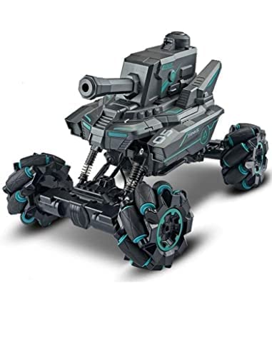 RC Tank Car with Water Bullet Shooting, LED Lights, Sounds & 4WD – Monster Truck Style for Kids