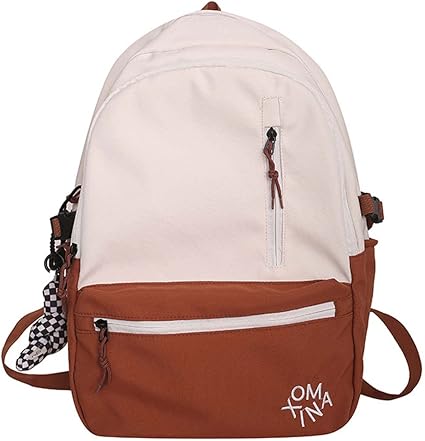 Backpack Cute with Flower Pin Pendant School Bag Aesthetic Pastel Supplies Accessories Canvas Daypack