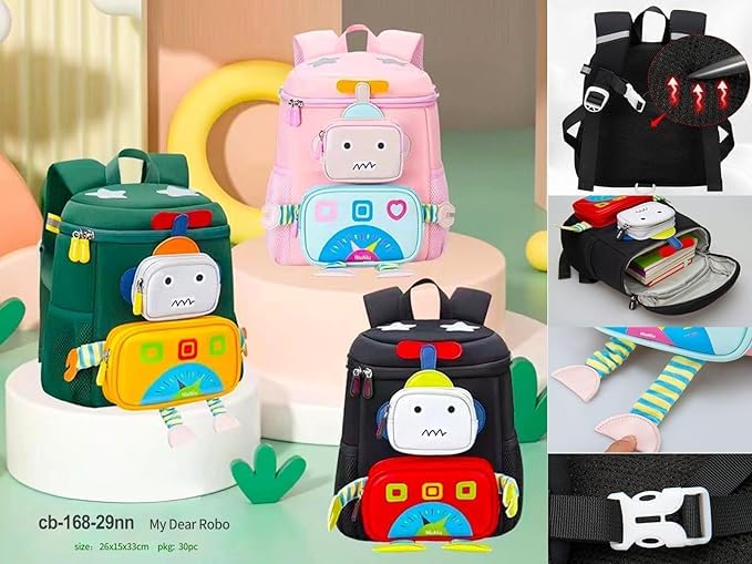 new Robot 3D Print School Bag and College Bag for Student, Multipurpose Bagpack, Orthopaedic Lightweight School Bag, Travel Bag, Picnic Bag.