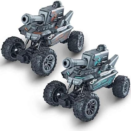 RC Tank Car with Water Bullet Shooting, LED Lights, Sounds & 4WD – Monster Truck Style for Kids