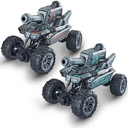 RC Tank Car with Water Bullet Shooting, LED Lights, Sounds & 4WD – Monster Truck Style for Kids