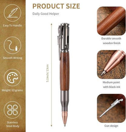 Bolt Action Bullet Ballpoint Pen with refill for gun lover, hunter