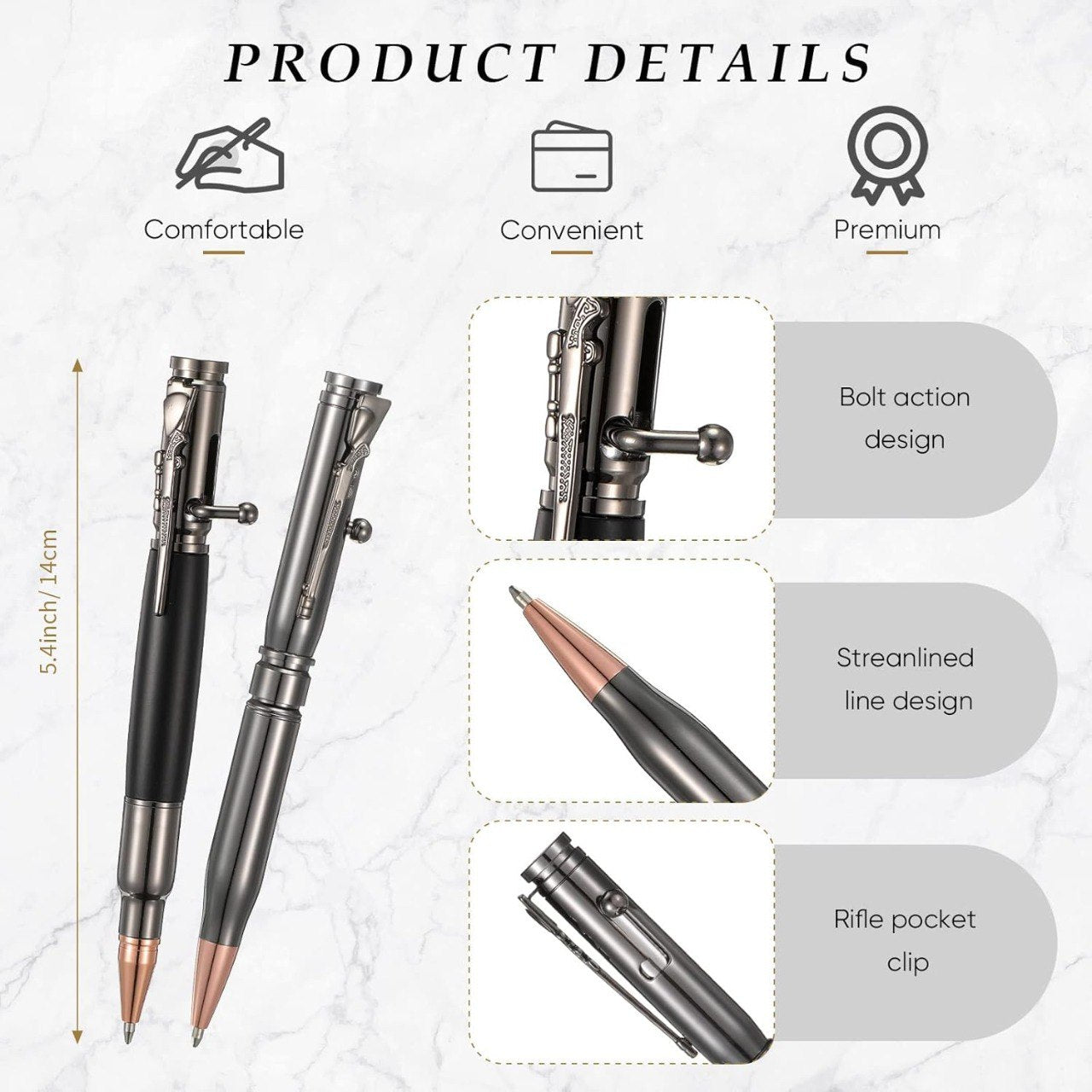 Bolt Action Bullet Ballpoint Pen with refill for gun lover, hunter