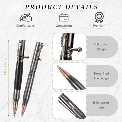Bolt Action Bullet Ballpoint Pen with refill for gun lover, hunter