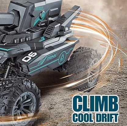 RC Tank Car with Water Bullet Shooting, LED Lights, Sounds & 4WD – Monster Truck Style for Kids