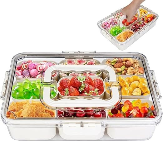 Transparent Refrigerator Organizer with 3 Removable Colanders