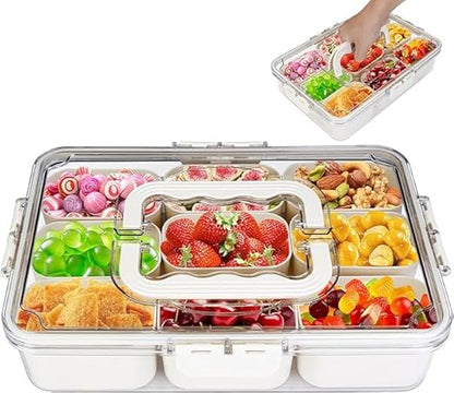 Transparent Refrigerator Organizer with 3 Removable Colanders