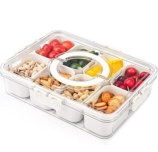 Transparent Refrigerator Organizer with 3 Removable Colanders