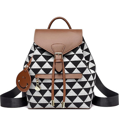 PU Leather Shoulder Backpack For Women's