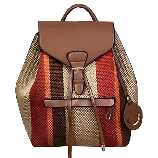 PU Leather Shoulder Backpack For Women's