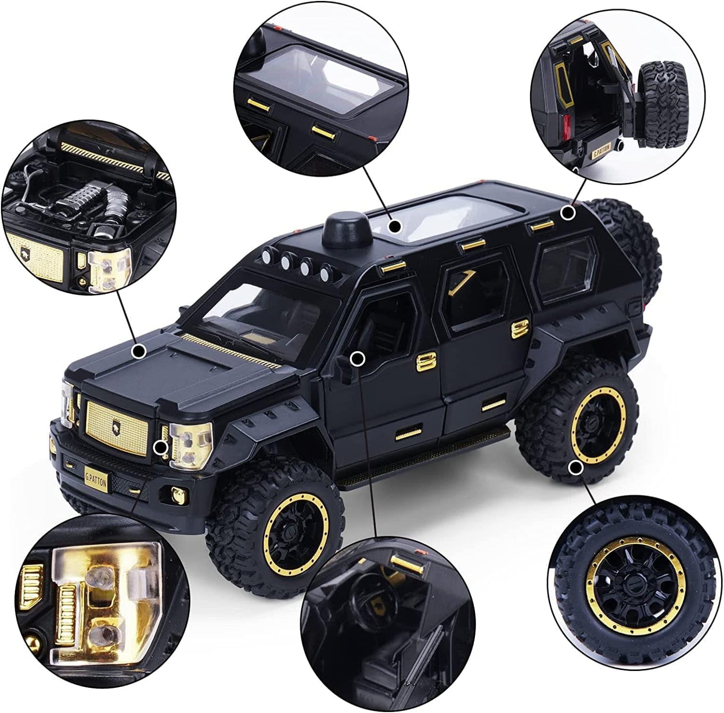 G-Patton Big Daddy SUV – Die-Cast Pull Back Car with Lights & Sound (1:24 Scale)