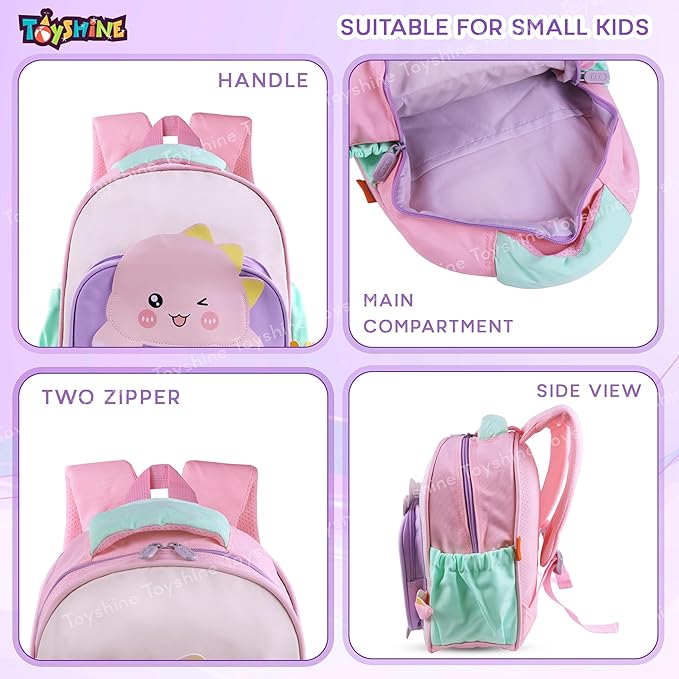 30cm Cute Dino Theme Kindergarten Backpack for Kids Girls Boys Toddler Backpack Preschool Nursery Travel Bag Picnic Bag, Mini Size