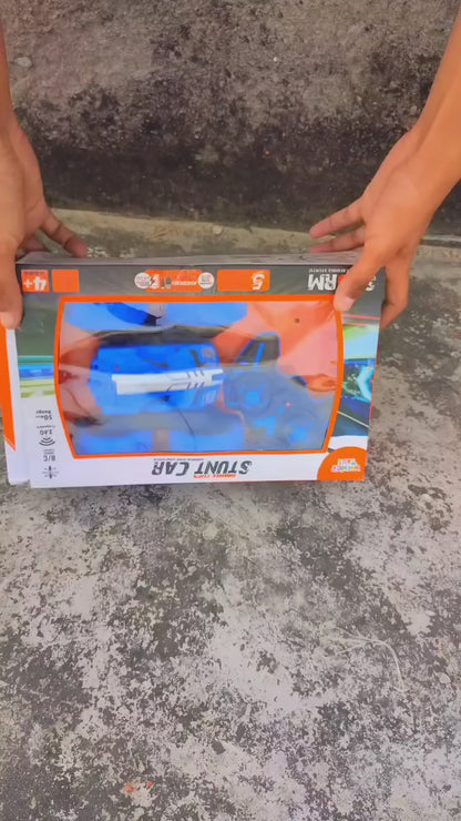4WD RC Stunt Car with 360° Flips, LED Lights, Dual Motors & Rechargeable Batteries – Blue